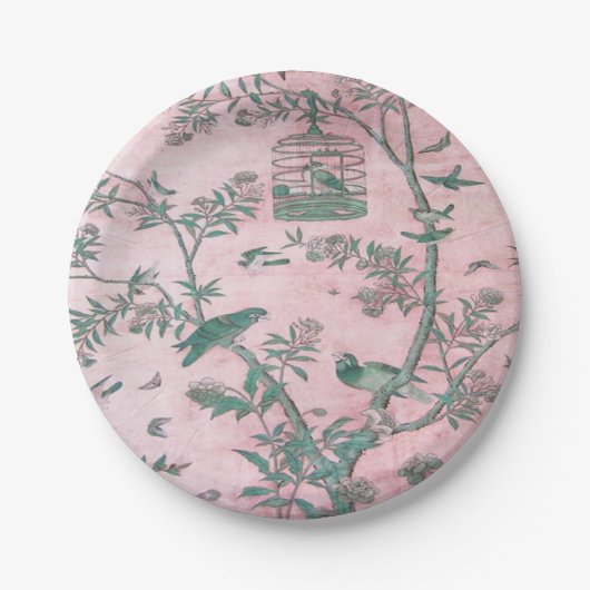 Roze Chinoiserie Papieren Bordje (Voorkant)