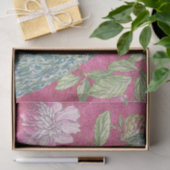 Roze Chinoiserie pauw bloemendecoupage Tissuepapier (Geschenk)