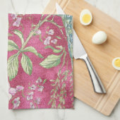 Roze Chinoiserie pauwenbloem Theedoek (Quarter Fold)