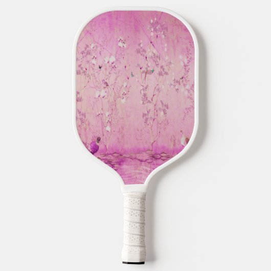 Roze Chinoiserie Pickleball Paddle (Achterkant)
