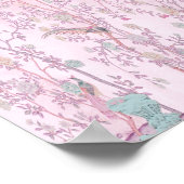 Roze Chinoiserie Poster (Hoek)