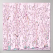 Roze Chinoiserie Poster (Voorkant)