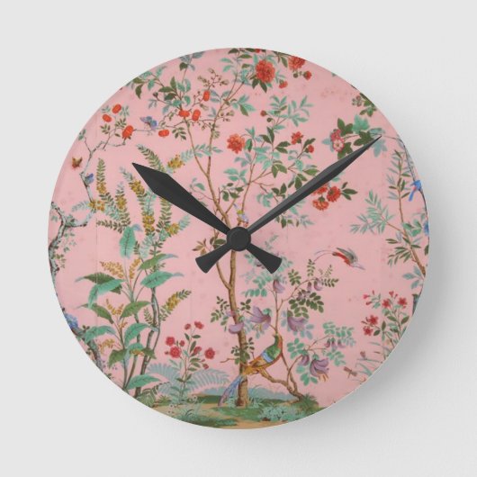 Roze Chinoiserie Ronde Klok (Voorkant)