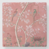 Roze Chinoiserie Stenen Onderzetter (Voorkant)