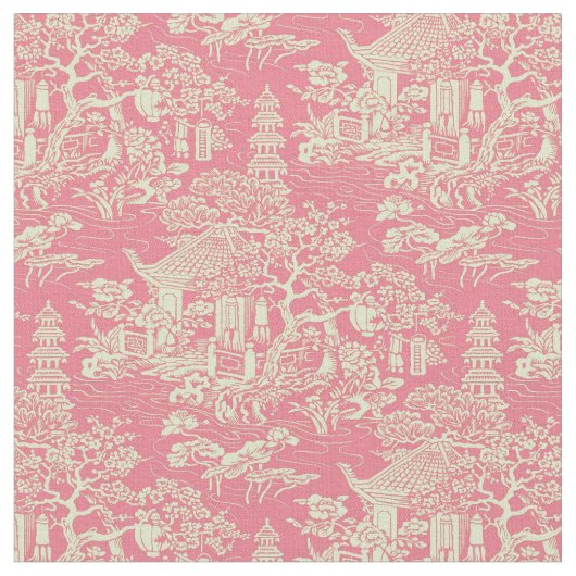 Roze Chinoiserie Stof (Close Up)