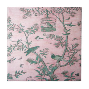 Roze Chinoiserie Tegeltje