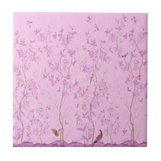 Roze Chinoiserie Tegeltje