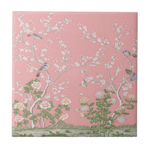 Roze Chinoiserie Tegeltje