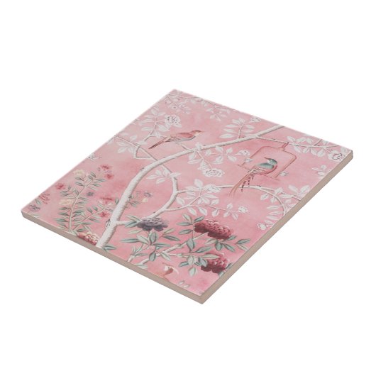 Roze Chinoiserie Tegeltje (Zijkant)