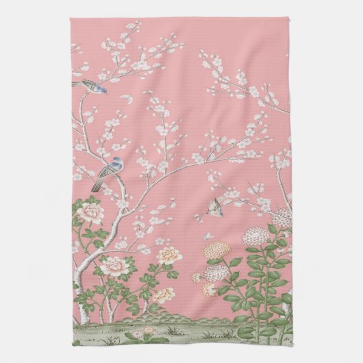 Roze Chinoiserie Theedoek (Verticaal)