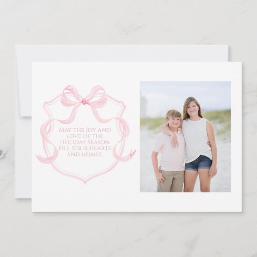 Roze Chinoiserie Tree Kerstkaart Kaart (Achterkant)