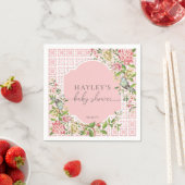 Roze Chinoiserie Trianon Baby shower Papier Servet (Insitu)