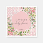 Roze Chinoiserie Trianon Baby shower Papier Servet (Voorkant)