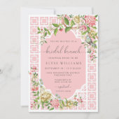 Roze Chinoiserie Trianon Bridal Brunch Uitnodiging (Voorkant)