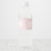 Roze Chinoiserie Trianon Dank u Favor Waterfles Etiket (Achterkant)