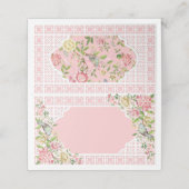 Roze Chinoiserie Trianon Plaatskaartje (Buitenkant ongevouwen)