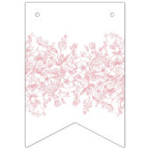 Roze Chinoiserie Vintage Bloemengeburtendagsdecor Vlaggetjes (Eerste vlag)