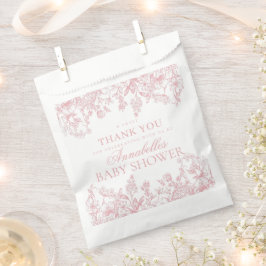 Roze Chinoiserie Vintage Bloemige Baby Shower Dess Bedankzakje