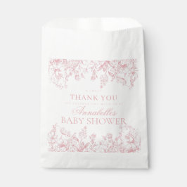 Roze Chinoiserie Vintage Bloemige Baby Shower Dess Bedankzakje