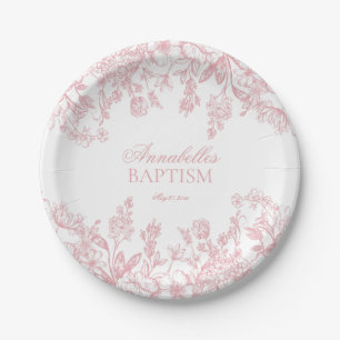 Roze Chinoiserie Vintage Bloemige Dessert voor de Papieren Bordje