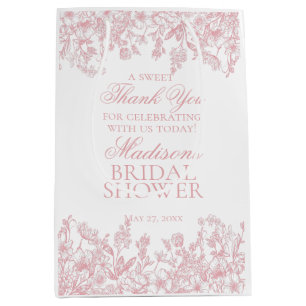 Roze Chinoiserie Vintage Bruiloft Feestelijke Deco Medium Cadeauzakje