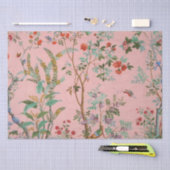 Roze Chinoiserie Vogel Bloemen Decoupage Tissuepapier (Craft)