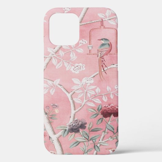 Roze Chinoiserie Vogel Bloemen Elegant Case-Mate iPhone Case (Achterkant)