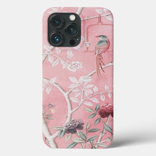 Roze Chinoiserie Vogel Bloemen Elegant Case-Mate iPhone Case (Achterkant)