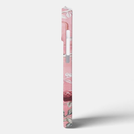 Roze Chinoiserie Vogel Bloemen Elegant Case-Mate iPhone Case (Achterkant / Links)