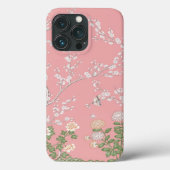 Roze Chinoiserie Vogel Bloemen Elegant Case-Mate iPhone Case (Achterkant)