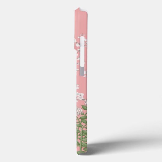 Roze Chinoiserie Vogel Bloemen Elegant Case-Mate iPhone Case (Achterkant / Links)