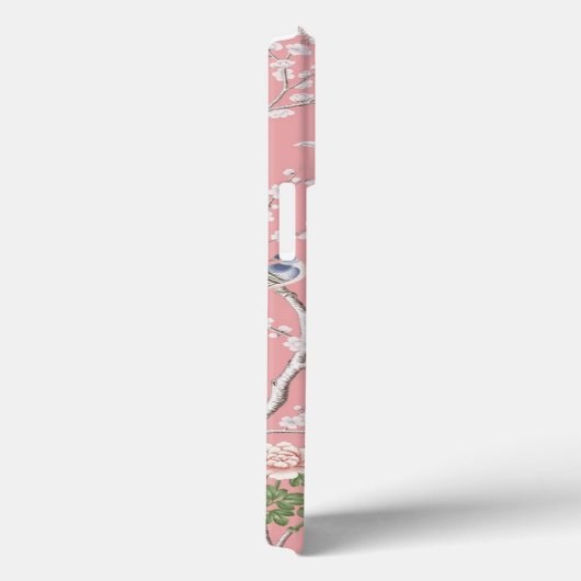 Roze Chinoiserie Vogel Bloemen Elegant Case-Mate iPhone Case (Achterkant / Rechts)