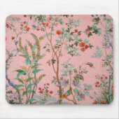 Roze Chinoiserie Vogel Bloemen Muismat (Voorkant)