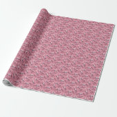 Roze Chinoiserie vogel bloemendecoupage Cadeaupapier (Uitgerold)