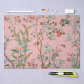 Roze Chinoiserie Vogel Floral Elegante Decoupage Tissuepapier (Craft)