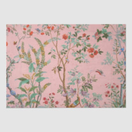 Roze Chinoiserie Vogel Floral Elegante Decoupage Tissuepapier