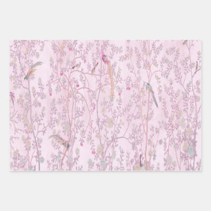 Roze Chinoiserie Vogel Wrapping Papier Bladen Inpakpapier Vel