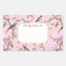 Roze Chinoiserie Vogels & Bloesems