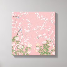 Roze Chinoiserie Wall Art Decor Canvas Print