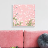 Roze Chinoiserie Wall Art Decor Canvas Print (Insitu (Woonkamer))
