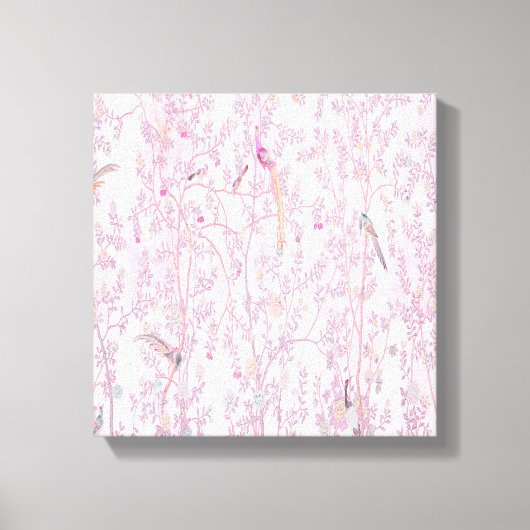 Roze Chinoiserie Wall Art Decor Canvas Print (Voorkant)