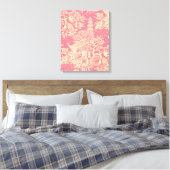 Roze Chinoiserie Wall Art Decor Canvas Print (Insitu (Slaapkamer))