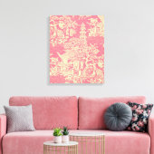 Roze Chinoiserie Wall Art Decor Canvas Print (Insitu (Woonkamer))