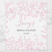 Roze Chinoiserie-wijnlabels Wijn Etiket (Enkel label)