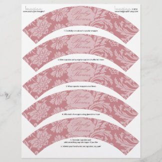 Roze Chintz Baby shower DIY Cupcake Wrappers