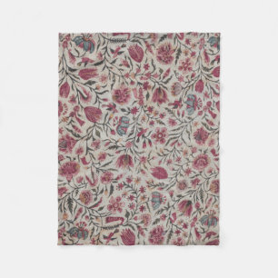 Roze Chintz Bloemen Boho Cottagecore Fleece Deken