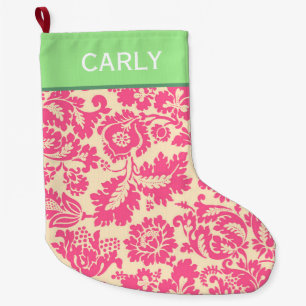 Roze Chintz Pattern Grote Kerstsok