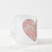 Roze chippy Paint Heart Matglas Koffiemok (Voorkant links)