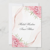 Roze Chique Bloemen en blad Islamitische Moslim Br Kaart (Achterkant)