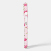 Roze Chique Bloemenprint Monogram Case-Mate iPhone Case (Achterkant / Links)